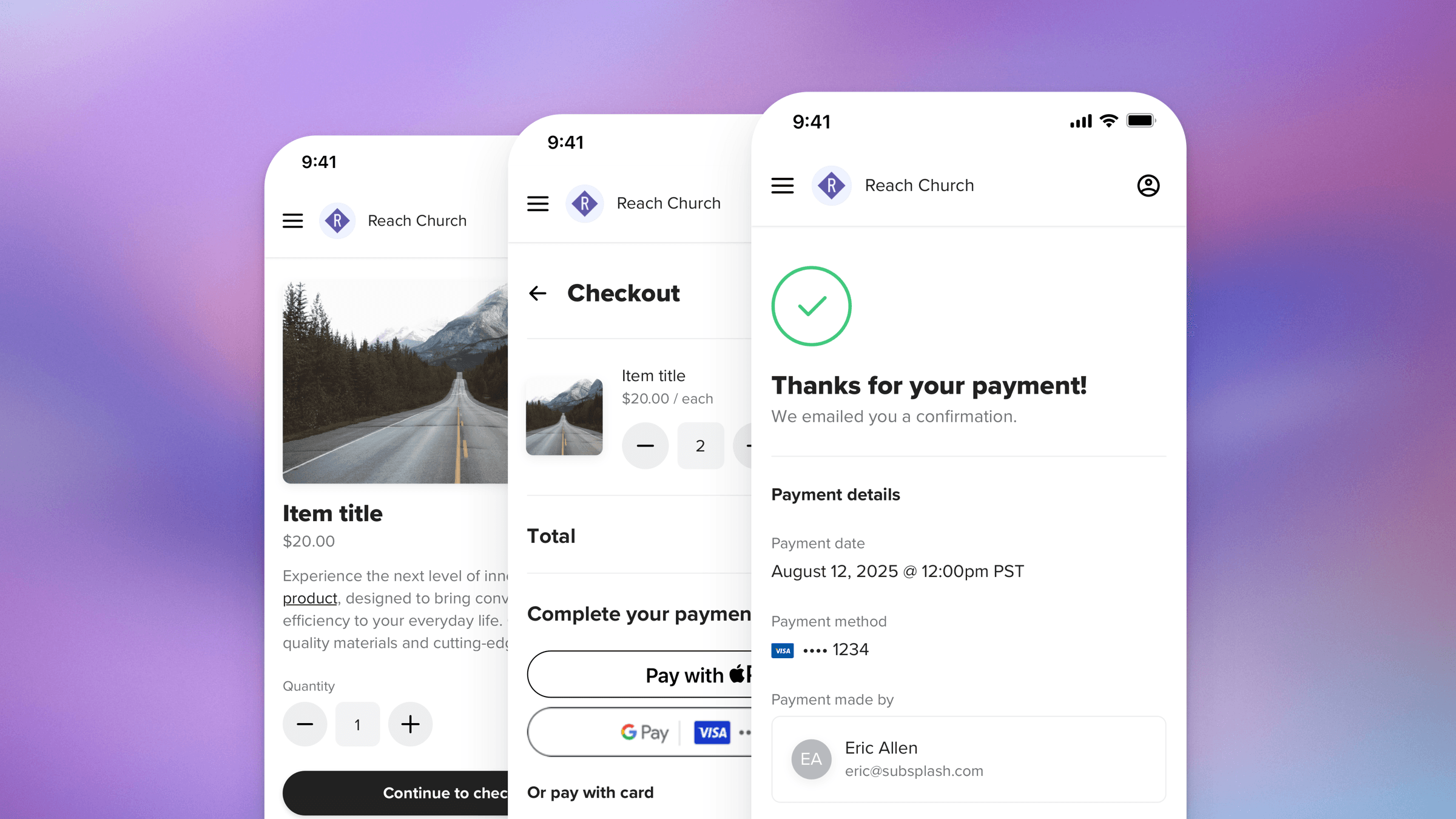Payment Forms Interface